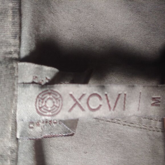 XCVI Womens Military Green Utility Full Zip Grunge Gorpcore Jacket M Stretch - Picture 11 of 12